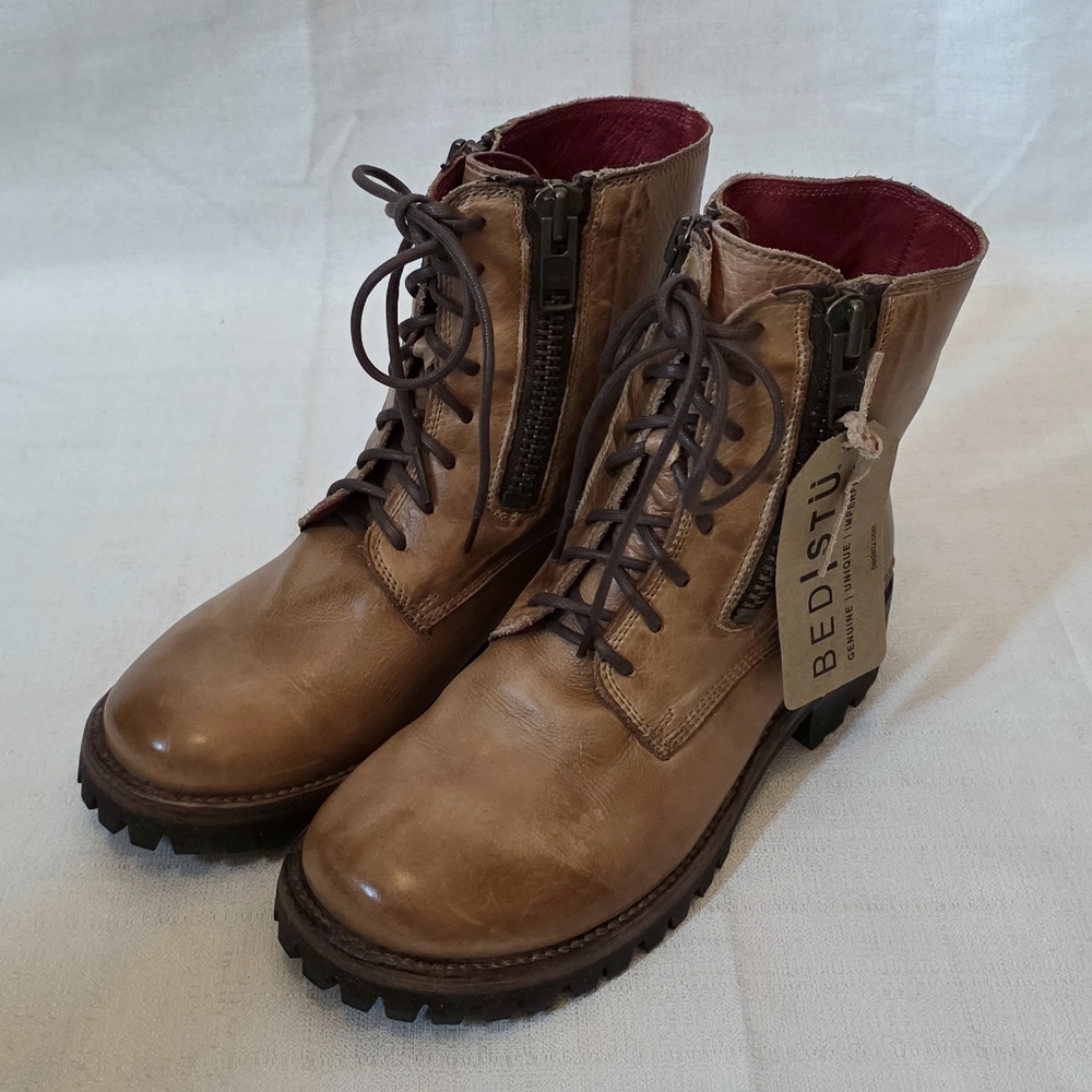 Bed Stu Tactic Trek Boots Tan Rustic Ankle Combat  Size 8